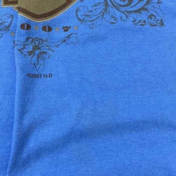 HD HARLEY DAVIDSON STURGIS 2007 Black Hills Rally Tee Tshirt Blue Biker Medium - Picture 4 of 6